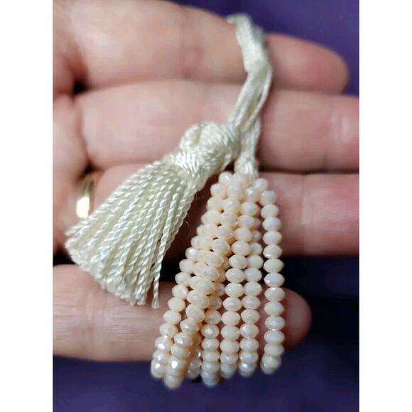 Light Pink Iridescent & Multicolor Evil Eye Multistrand Bead Bracelet Adjustable - Picture 4 of 8